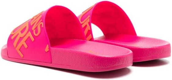 Versace Jeans Couture Slippers met logoprint Roze