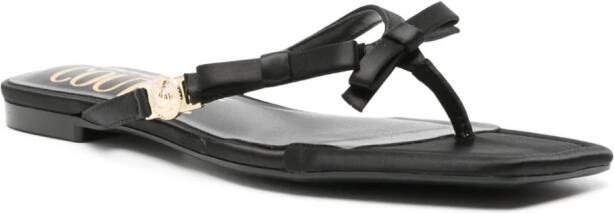 Versace Jeans Couture Millie slippers met strikdetail Zwart