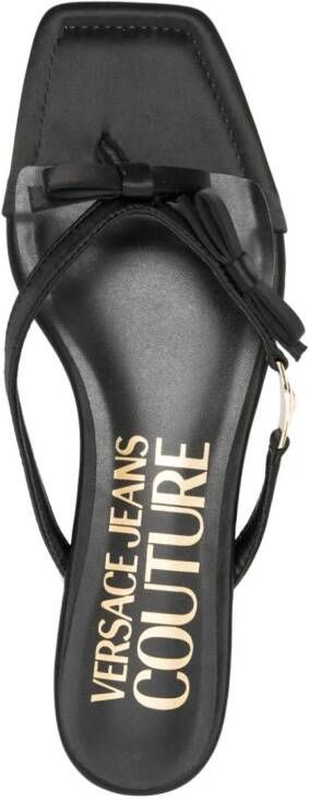 Versace Jeans Couture Millie slippers met strikdetail Zwart