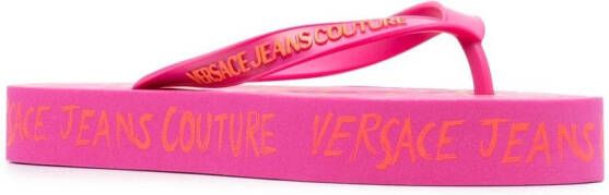 Versace Jeans Couture Teenslippers met plateauzool Roze