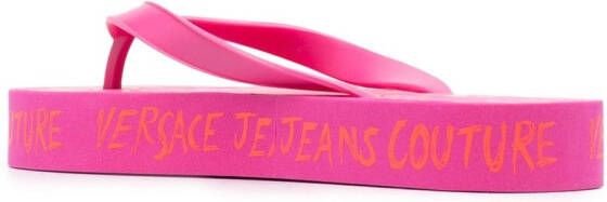 Versace Jeans Couture Teenslippers met plateauzool Roze