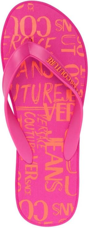 Versace Jeans Couture Teenslippers met plateauzool Roze