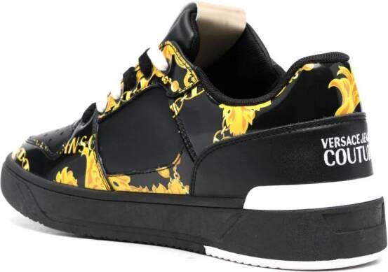 Versace Jeans Couture Chain Couture leren sneakers Zwart