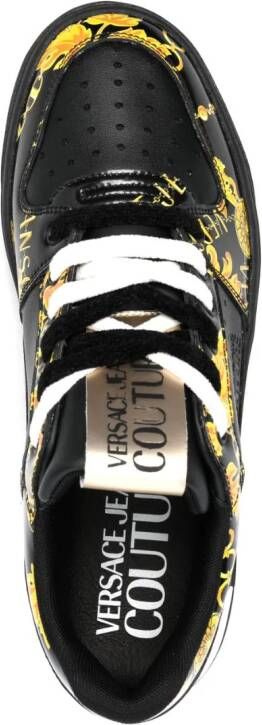 Versace Jeans Couture Chain Couture leren sneakers Zwart