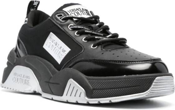 Versace Jeans Couture Sneakers met logoplakkaat Zwart