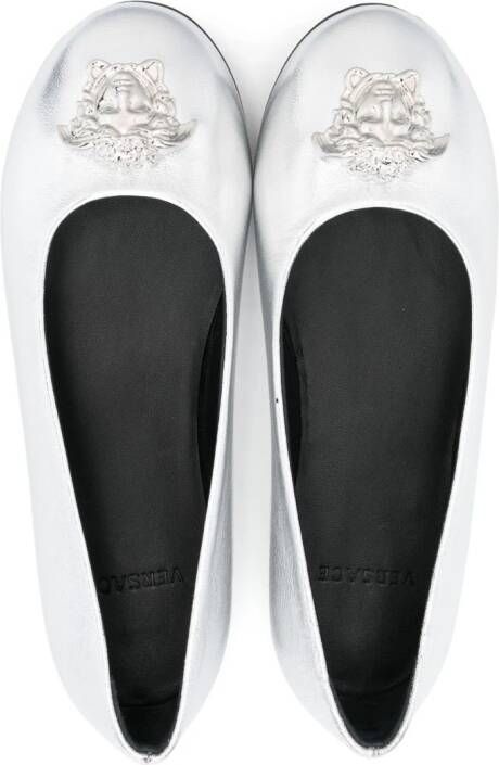 Versace Kids Ballerina's met leren zool Zilver