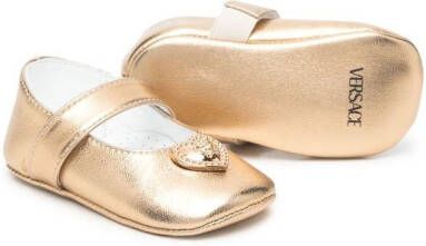 Versace Kids Medusa ballerina's met plakkaat Geel