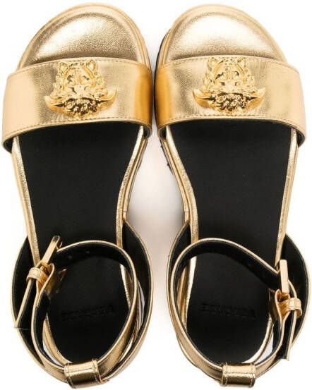 Versace Kids Medusa sandalen met hartpatroon Goud