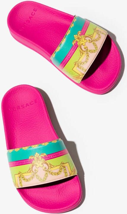 Versace Kids Slippers met barokprint Roze