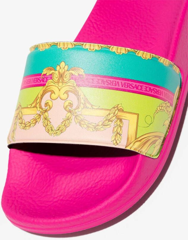 Versace Kids Slippers met barokprint Roze