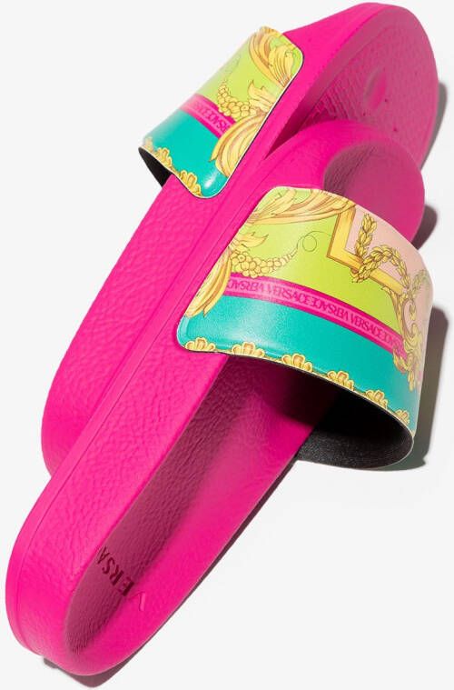 Versace Kids Slippers met barokprint Roze