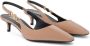 Versace Leren pumps met logoplakkaat Beige - Thumbnail 2