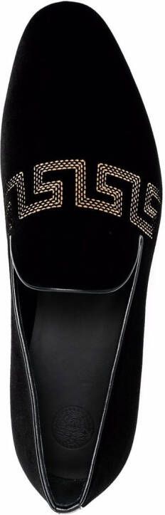 Versace Loafers met borduurwerk Zwart