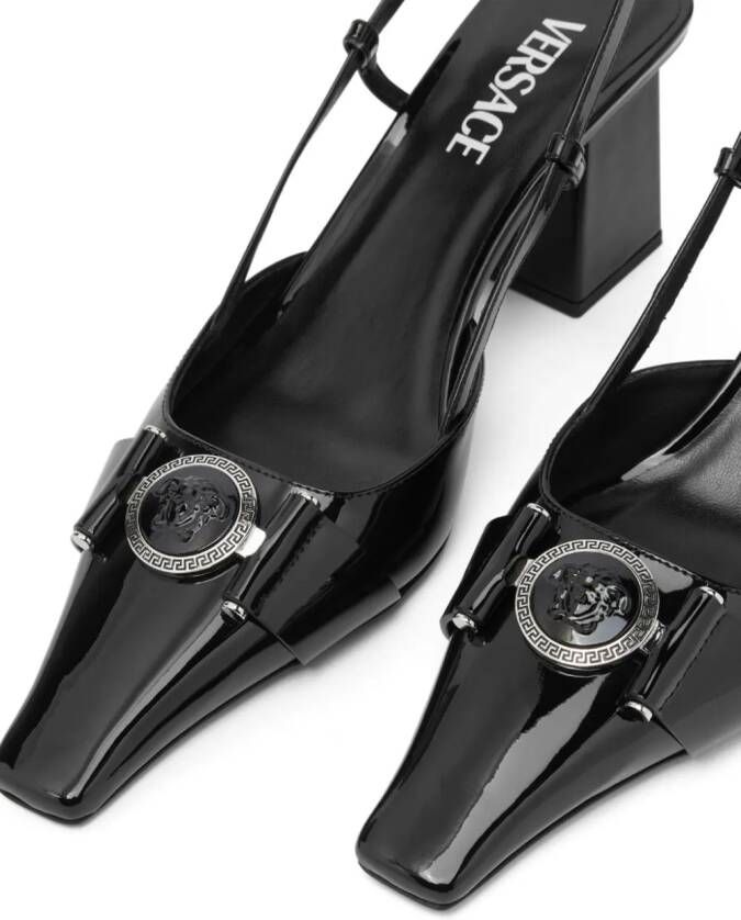 Versace Medusa Head pumps van lakleer Zwart