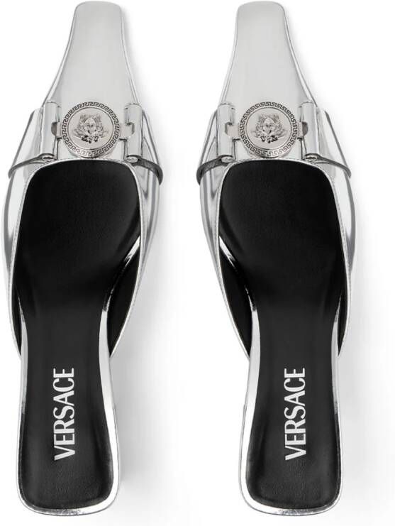 Versace Medusa muiltjes met metallic-effect Zilver