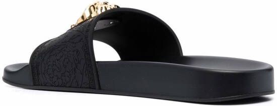 Versace Slippers met Medusa plakkaat Zwart