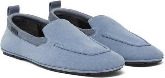 Versace Suède loafers met stiksels Blauw