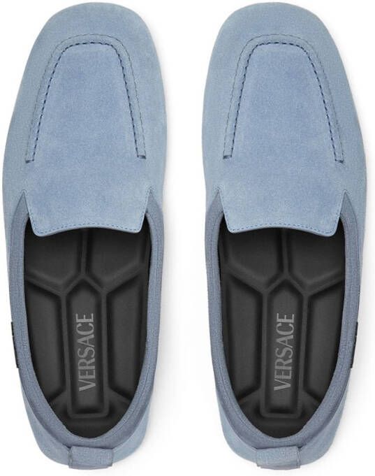 Versace Villa suède loafers Blauw