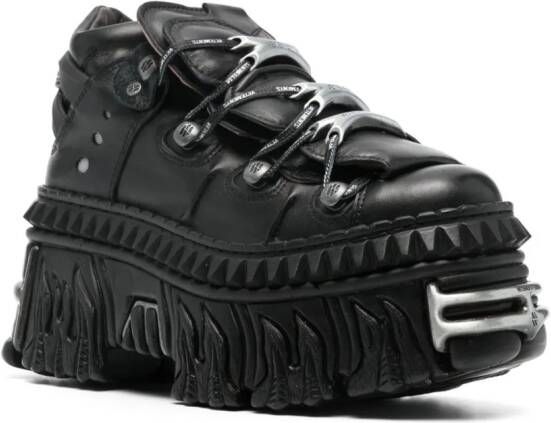 VETEMENTS x New Rock leren sneakers Zwart