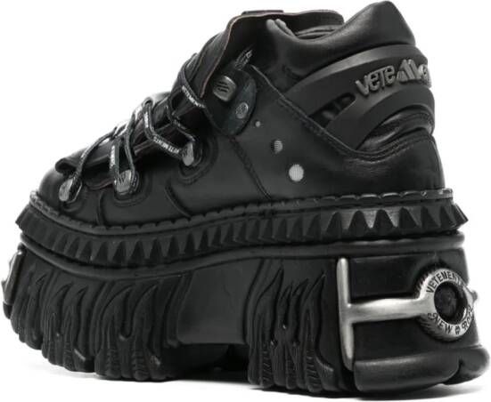 VETEMENTS x New Rock leren sneakers Zwart