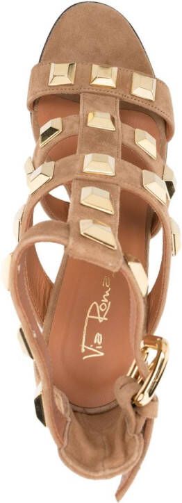 Via Roma 15 Sandalen verfraaid met studs Bruin