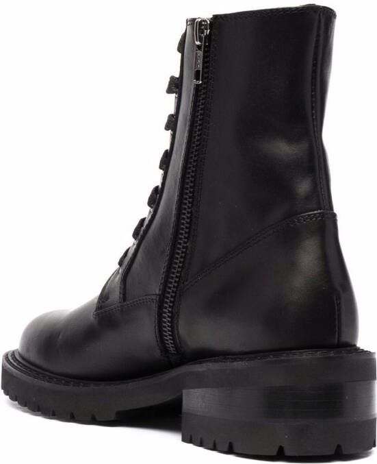 Via Roma 15 Combat boots met veters Zwart