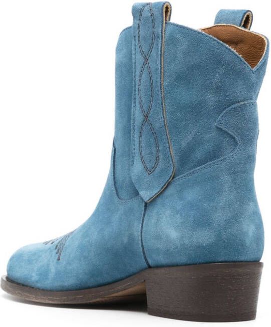 Via Roma 15 Suède cowboylaarzen Blauw