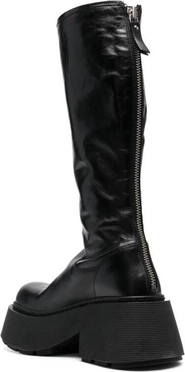 Vic Matie 80mm knee-length leather boots Zwart