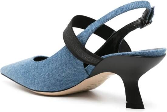 Vic Matie Bonbon 70 mm denim pumps Blauw