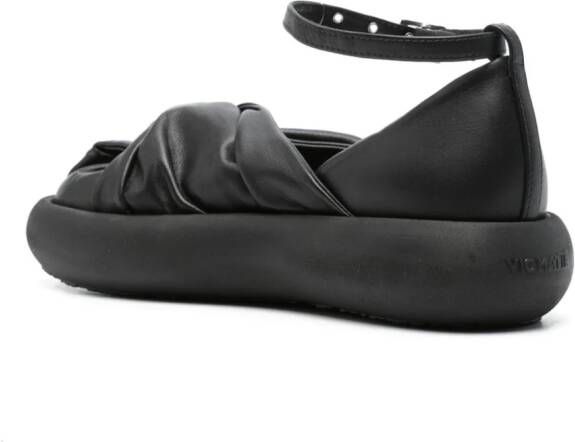 Vic Matie Leren sandalen met geknoopt detail Zwart