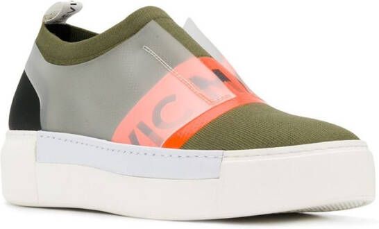 Vic Matie Soksneakers met logoband Groen