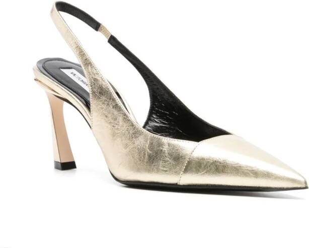 Victoria Beckham 75 mm metallic slingback pumps Goud