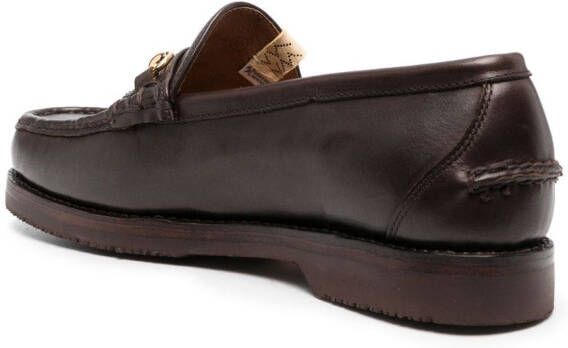 visvim Abarth Moc-Folk leren loafers Bruin