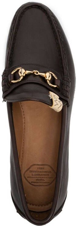 visvim Abarth Moc-Folk leren loafers Bruin