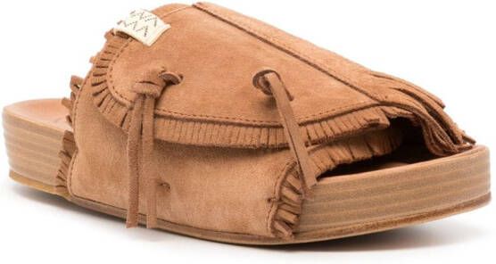 visvim Christo Shaman Folk suède slippers Bruin