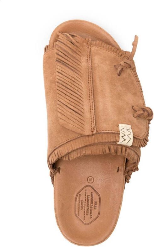 visvim Christo Shaman Folk suède slippers Bruin