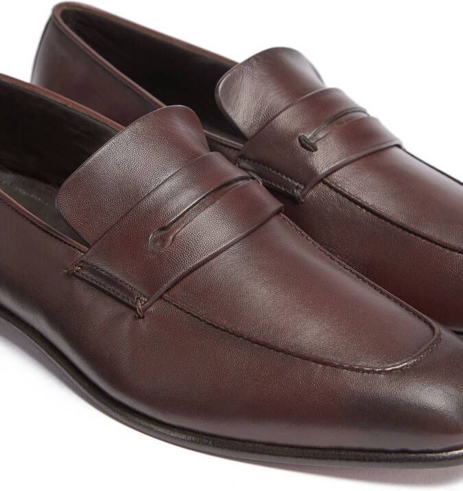 Zegna L'Asola leren loafers Bruin