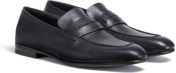 Zegna L'Asola leren loafers Zwart