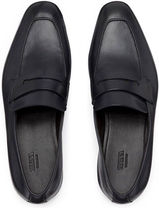 Zegna L'Asola leren loafers Zwart