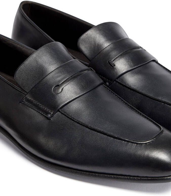 Zegna L'Asola leren loafers Zwart