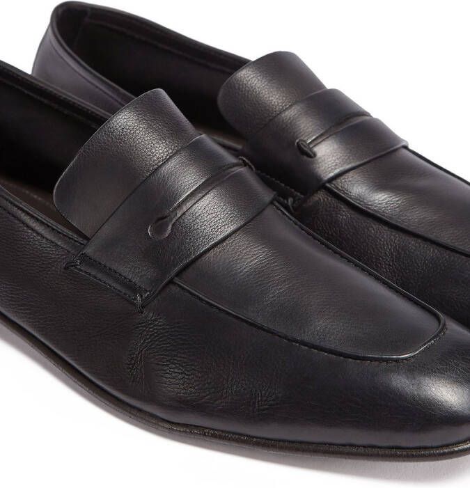 Zegna L'Asola leren loafers Zwart