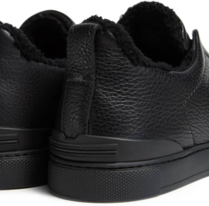 Zegna Triple Stitch leather sneakers Zwart