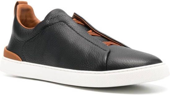 Zegna Triple Stitch low-top sneakers Blauw