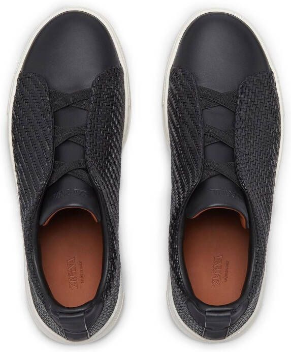 Zegna PelleTessuta slip-on sneakers Zwart