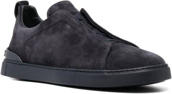 Zegna Triple Stitch low-top sneakers Blauw