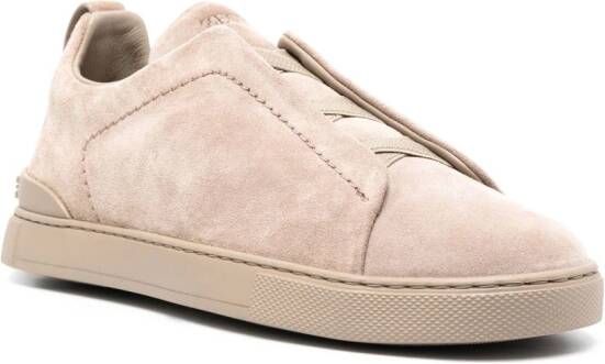 Zegna Triple Stitch suède sneakers Beige