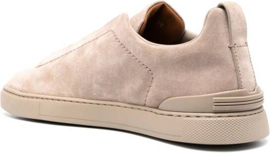 Zegna Triple Stitch suède sneakers Beige