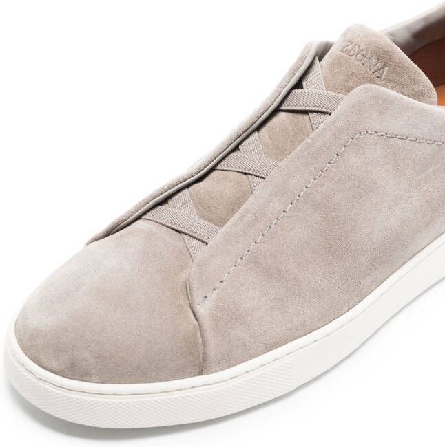 Zegna Triple Stitch suède sneakers Grijs