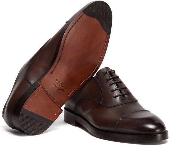 Zegna Torino leren Oxford schoenen Bruin