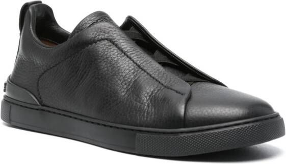 Zegna Triple Stitch leren sneakers Zwart